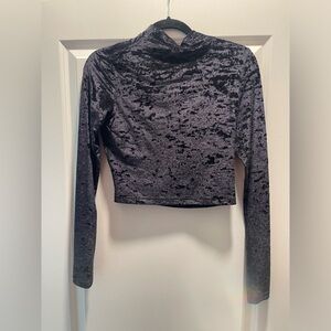 lululemon athletica Velvet Long Sleeve Crop Top - Black Gray